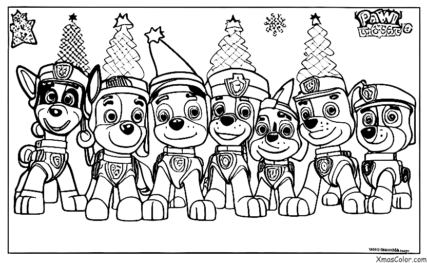 Navidad / Patrulla Canina Navidad: Los cachorros de la Patrulla de la PAW vestidos con sus mejores prendas de Navidad