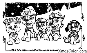 Navidad / Patrulla Canina Navidad: Los cachorros de la patrulla del patio de juegos deslizándose