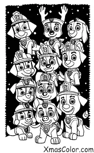 Navidad / Patrulla Canina Navidad: Los cachorros de PAW Patrol juntos celebrando la Navidad