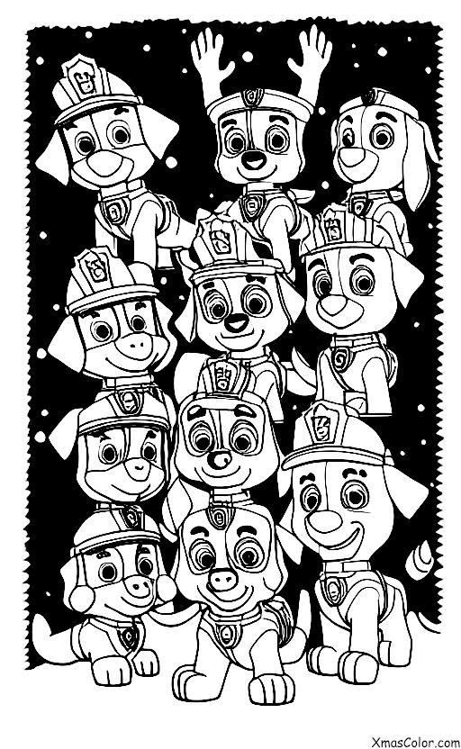 Navidad / Patrulla Canina Navidad: Los cachorros de PAW Patrol juntos celebrando la Navidad