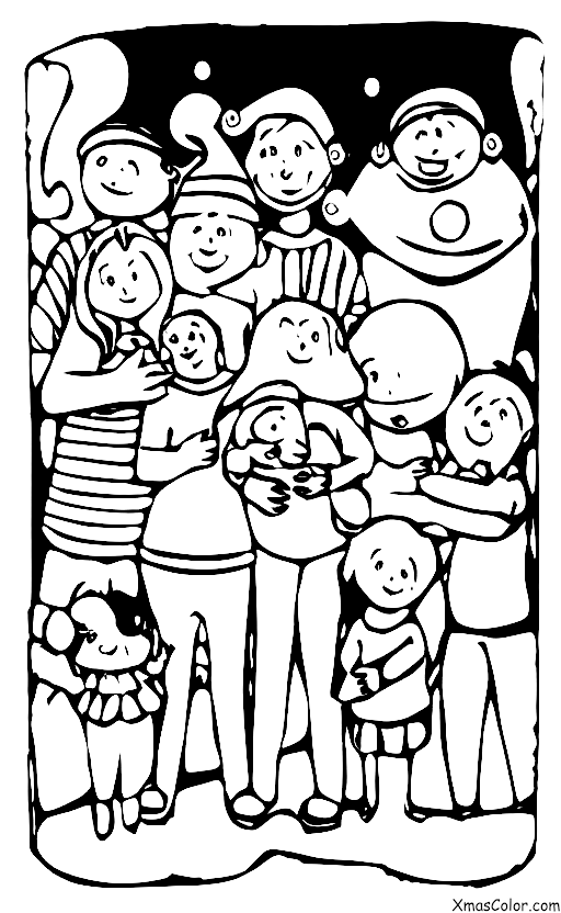 Navidad / Películas de Navidad: Una familia mirando una película de Navidad juntos