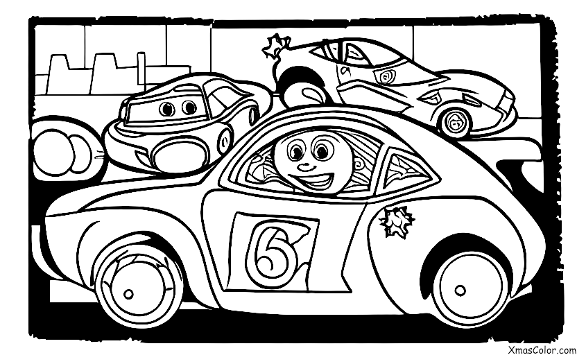 Navidad / Pixar Navidad: Página para colorear "Cars"