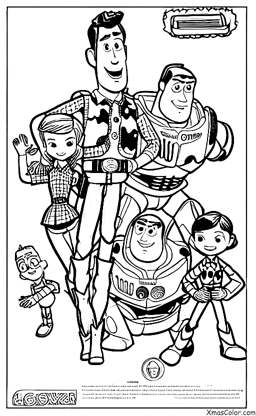 Navidad / Pixar Navidad: Página para colorear "Toy Story"