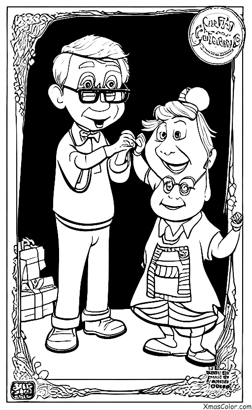 Navidad / Pixar Navidad: Página para colorear "Up"