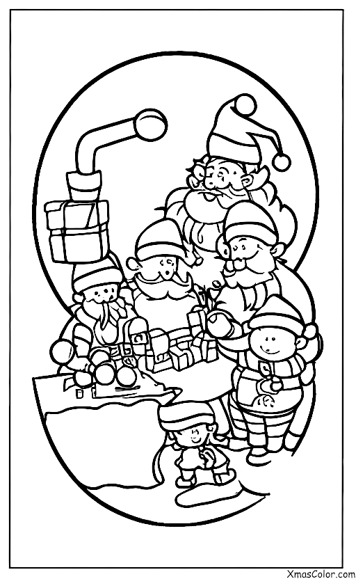 Navidad / Pixar Navidad: Santa y sus duendes haciendo juguetes en su taller