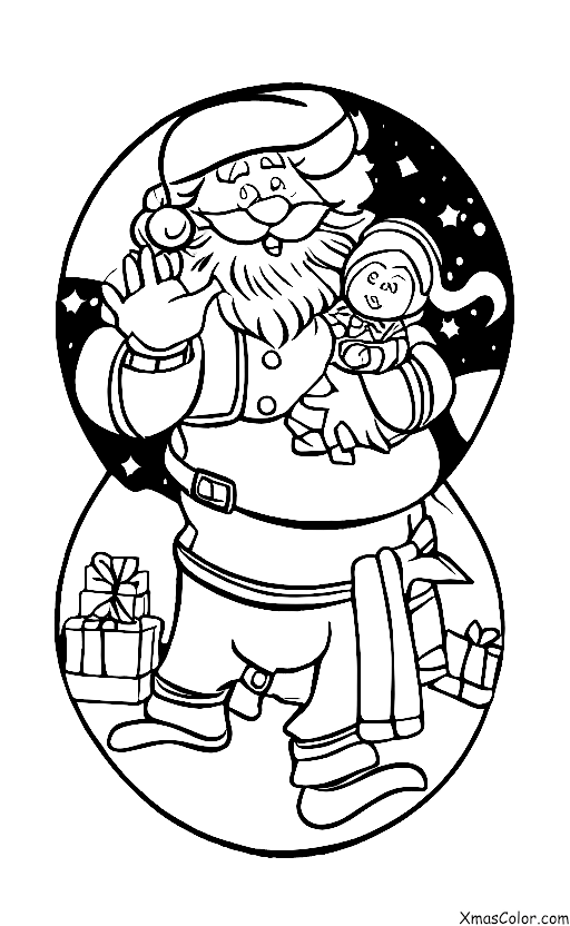 Navidad / Pixar Navidad: Santa y sus renos volando por el cielo nocturno