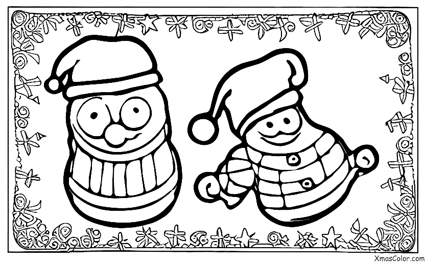 Navidad / Ponche de huevo: Una copa de ponche con un gorro de Papa Noel
