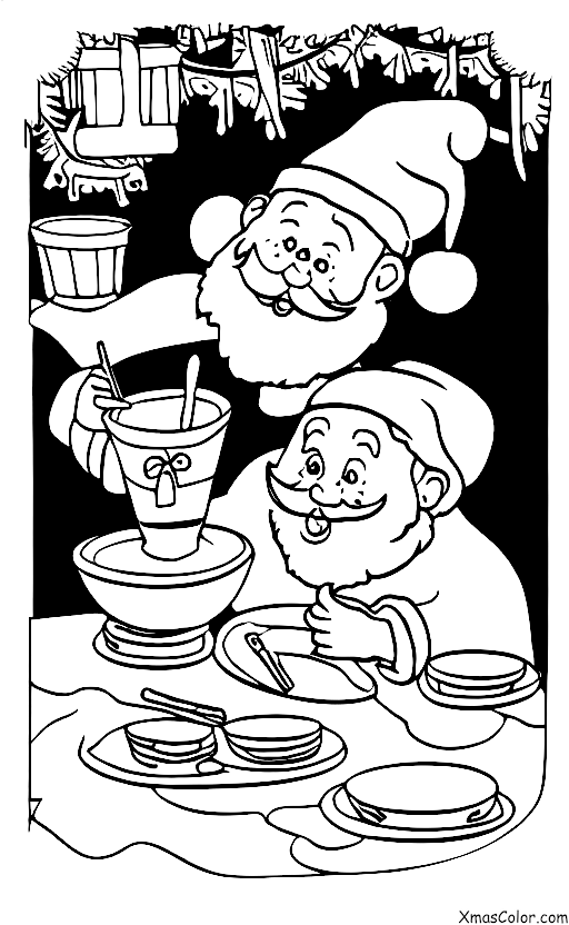 Navidad / Prancer: Santa comiendo galletas
