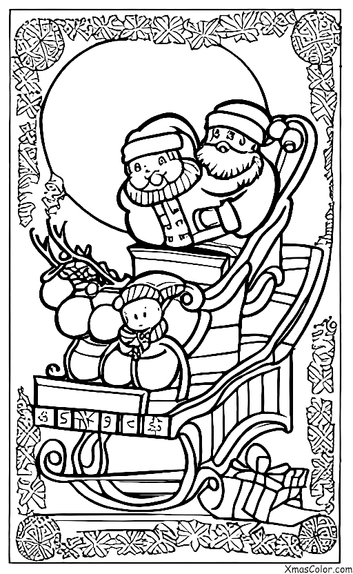 Navidad / Qué hacen las personas en Navidad: Santa en su trineo