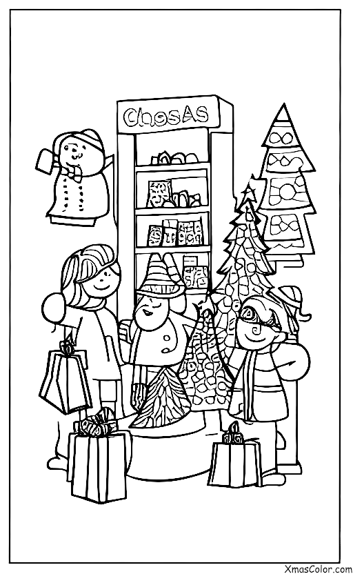 Navidad / Qué hacen las personas en Navidad: Una tienda llena de compradores de Navidad