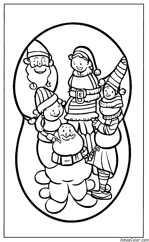 Navidad / Regalos de Navidad: Santa y sus elfos empacando regalos