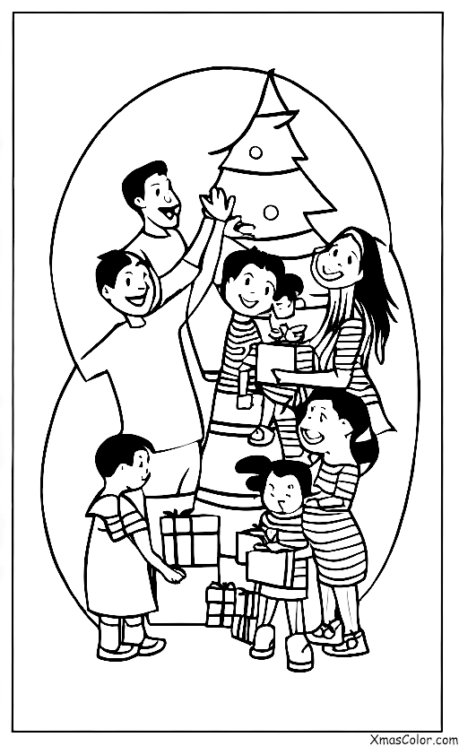 Navidad / Regalos de Navidad: Una familia abre regalos juntos