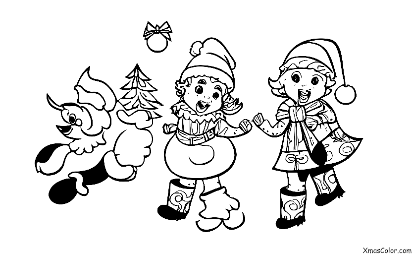 Navidad / Rena: La zorra y el Santa volando por el cielo