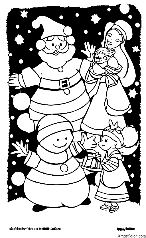 Navidad / Rena: La zorra y Santa en la fiesta de Navidad