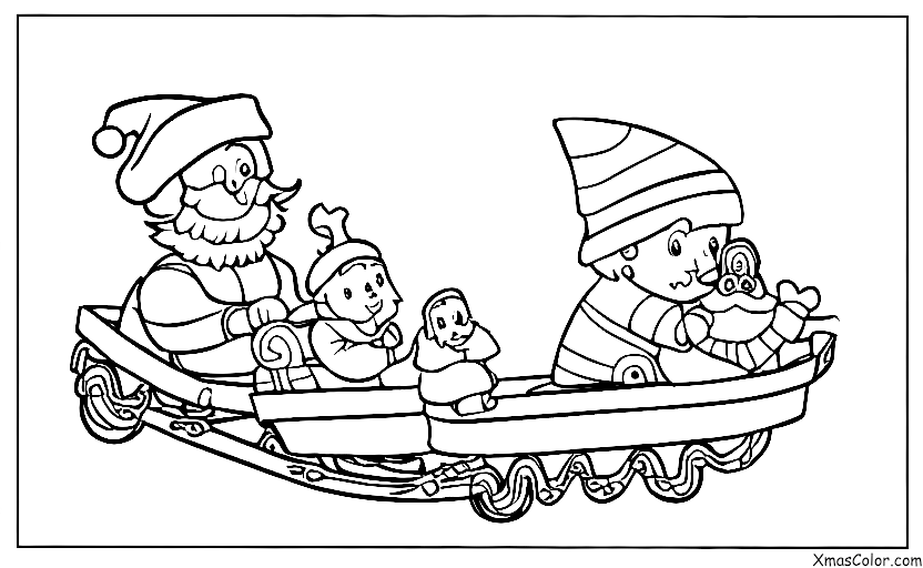 Navidad / Renos: Santa y los renos corriendo