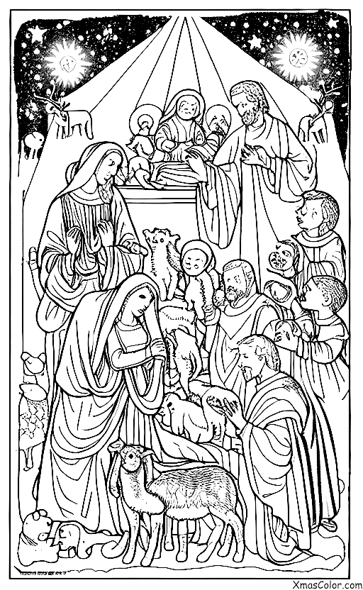 Navidad / Representaciones navideñas: María, José y el niño Jesús en el pesebre