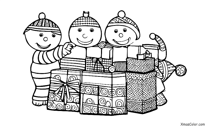 Navidad / Rompedores de Navidad: Papeles de regalo en una caja