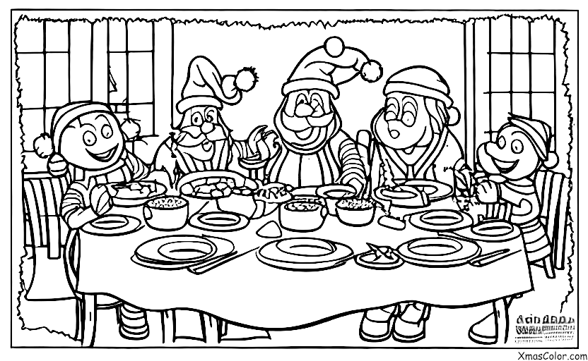 Navidad / Rudolf, el reno de nariz roja: Rudolf y Santa comiendo la cena de Navidad