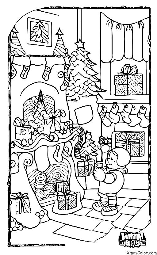 Navidad / Rudolfo: Rudolf y Santa repartiendo regalos