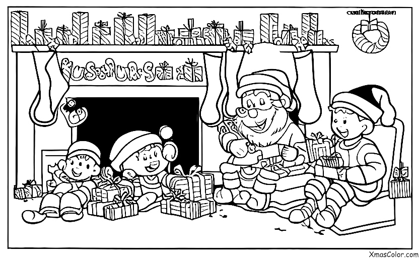 Navidad / Rudolfo: Rudolfo y Santa tomando un descanso
