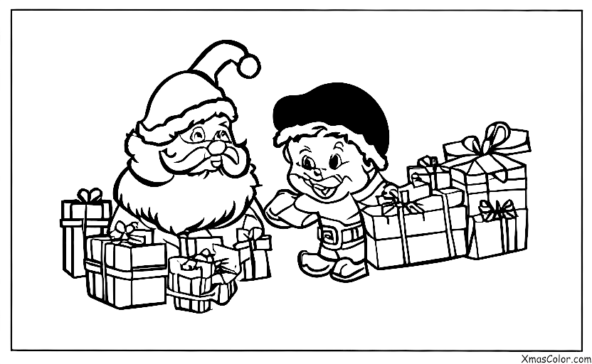 Navidad / Rudolfo: Santa recogiendo juguetes del taller