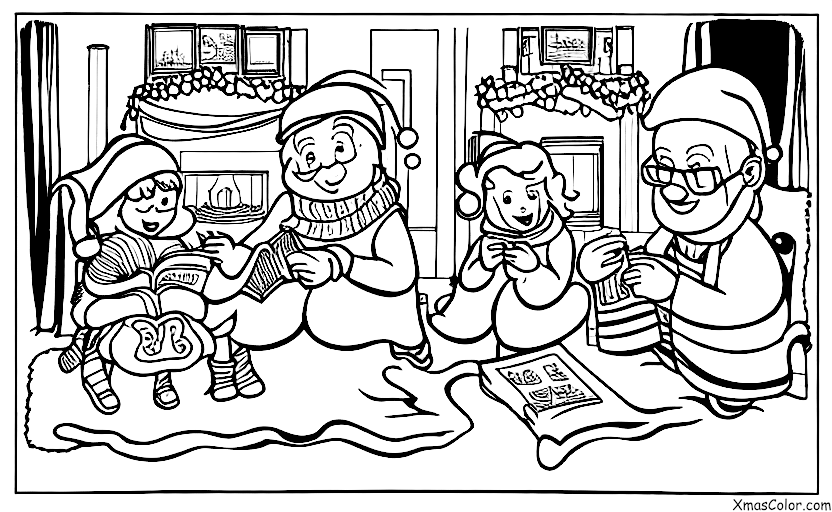 Navidad / Señor y Señora Claus: El señor y la señora Claus en su acogedora casa