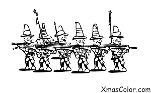 Navidad / Soldados de juguete: Un grupo de soldados de juguete marchando en formación