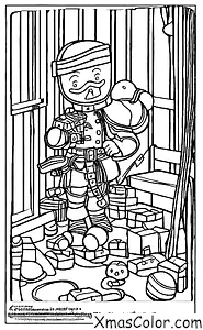 Navidad / Soldados de juguete: Un soldado de juguete que se está preparando para dormir