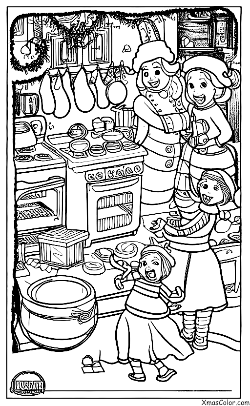 Navidad / Sra. Claus: La señora Claus en la cocina cocinando