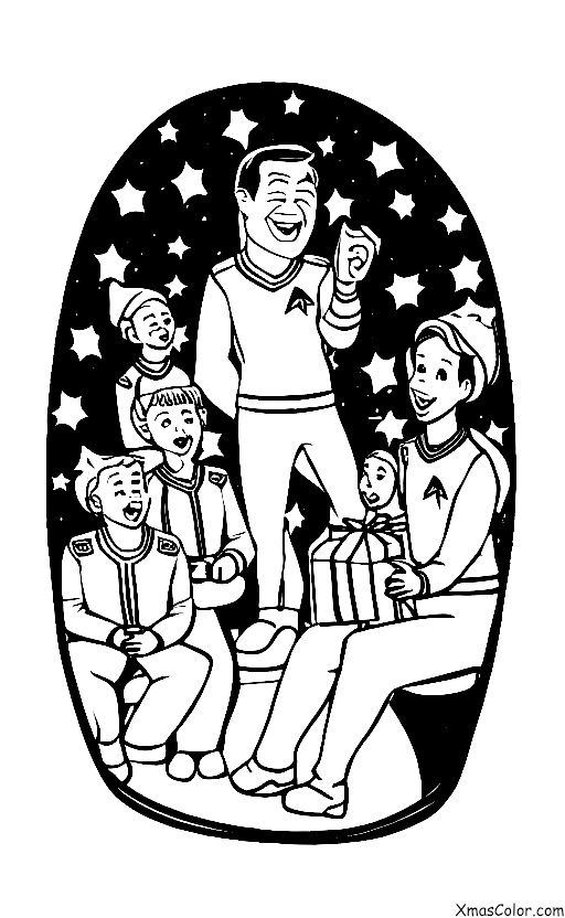 Navidad / Star Trek Navidad: Dr. McCoy dando un discurso de Navidad a la tripulación