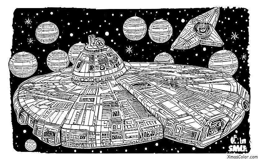 Navidad / Star Wars Navidad: Milenio Falcon en la nieve