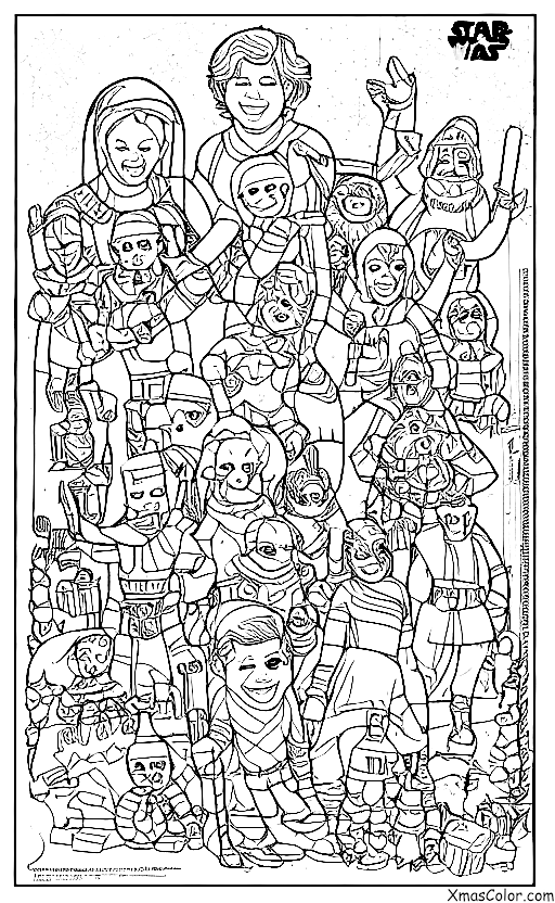 Navidad / Star Wars Navidad: Página de colorear de Navidad de Guerra de las Estrellas