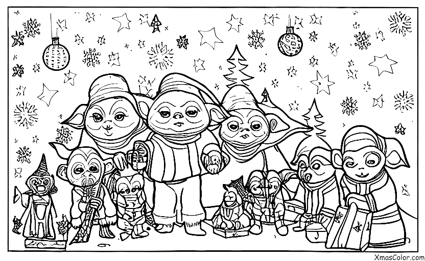 Navidad / Star Wars Navidad: Yoda y los Ewoks celebrando la Navidad