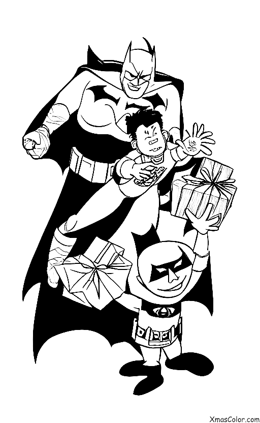 Navidad / Superhéroes de Navidad: Batman impidiendo que el Joker destruya la Navidad