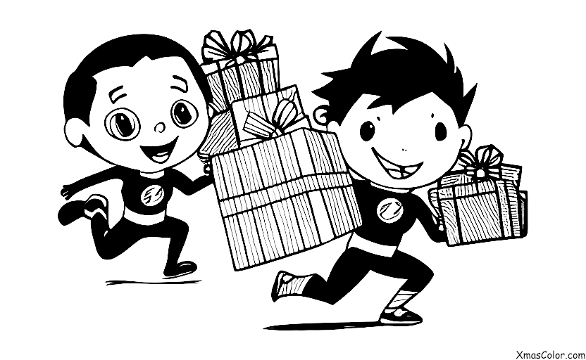 Navidad / Superhéroes de Navidad: El Flash corriendo