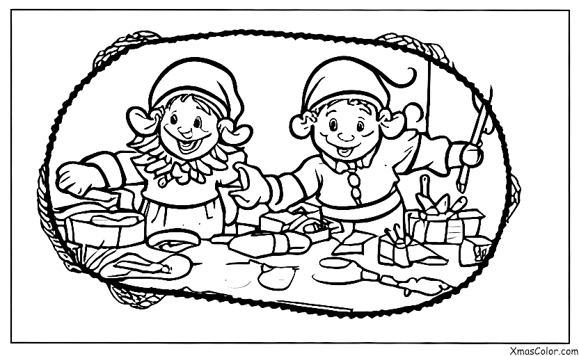 Navidad / Taller de Santa: Los elfos están ocupados en el trabajo