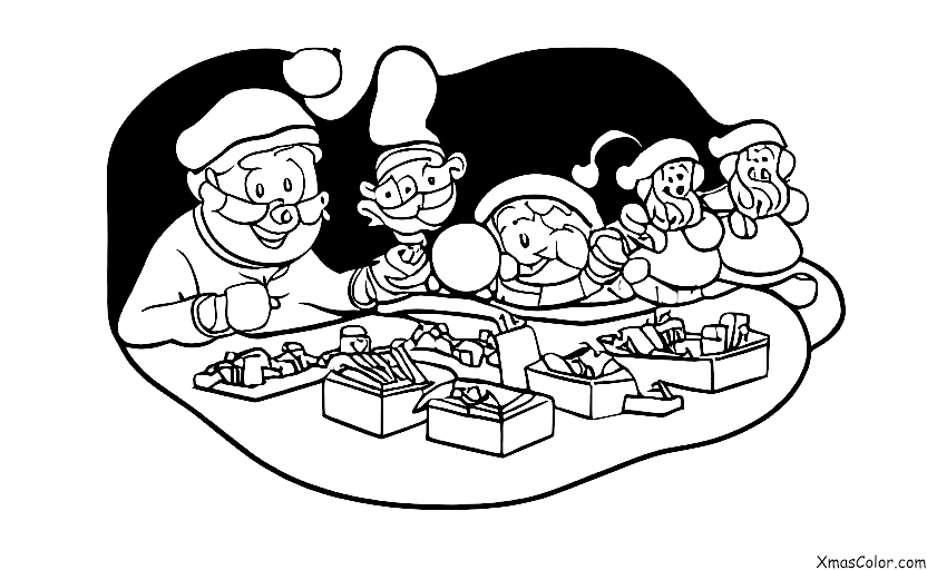 Navidad / Taller de Santa: Santa está ocupado trabajando