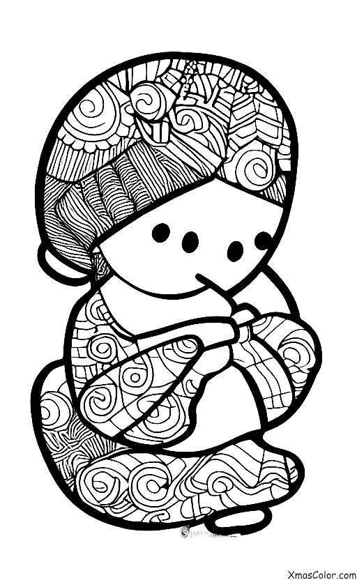 Navidad / Tarjetas de Navidad: Un niño coloreando una tarjeta de Navidad