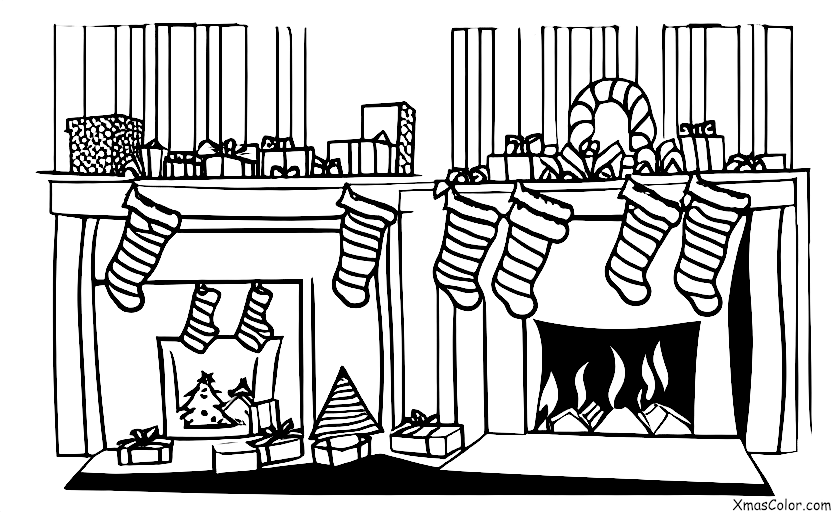 Navidad / Tradiciones en Navidad: Calcetines colgando por la chimenea