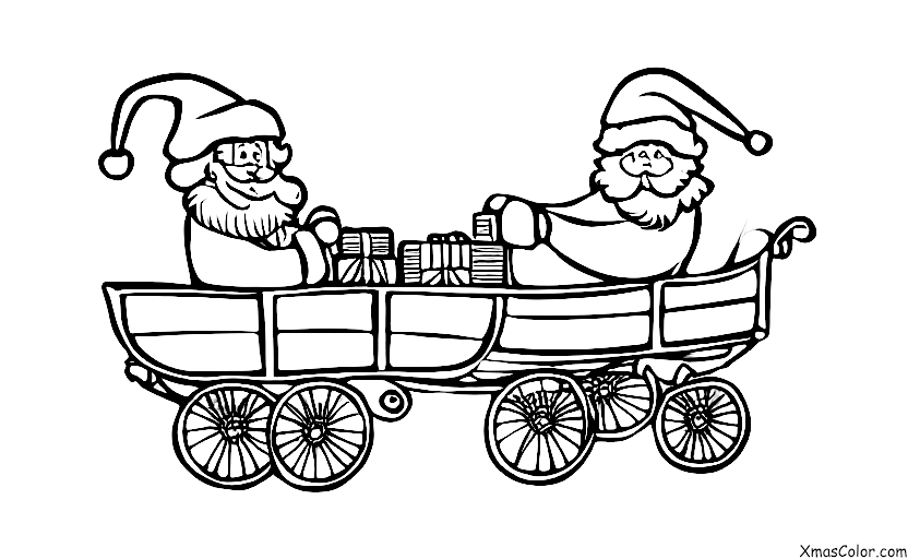 Navidad / Trineo: Santa conduciendo su trineo