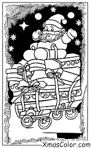 Navidad / Trineo: Trineo de Navidad que es tirado por Santa