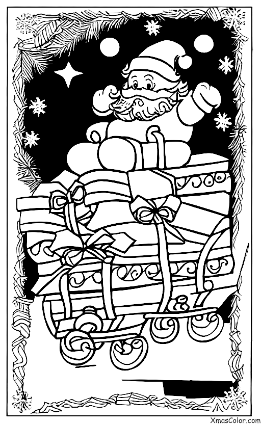 Navidad / Trineo: Trineo de Navidad que es tirado por Santa