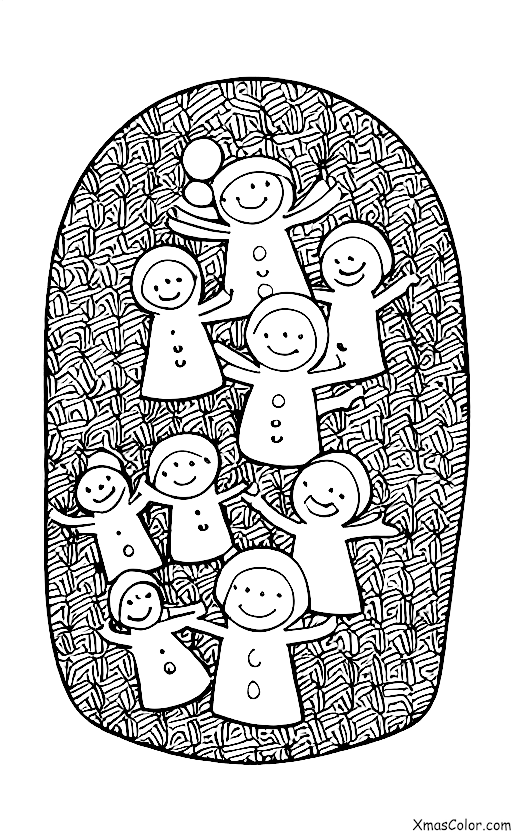 Navidad / Venid, fieles todos: Niños jugando en la nieve