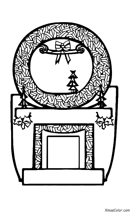 Navidad / Venid, fieles todos: Una chimenea con una acogedora hoguera