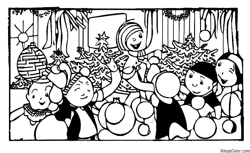 Navidad / Víspera de Año Nuevo: La pelota se está dejando caer y todos están abalanzándose