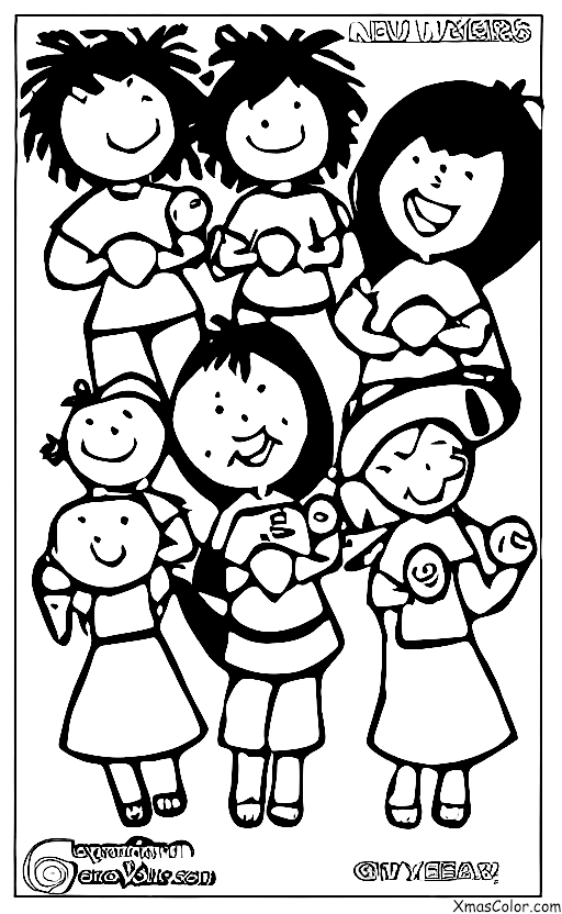 Navidad / Víspera de Año Nuevo: Los niños están emocionados por el Año Nuevo