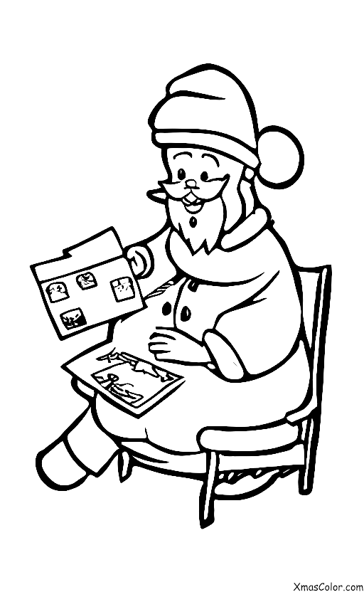 Navidad / Víspera de Navidad: Santa leyendo una carta de un niño