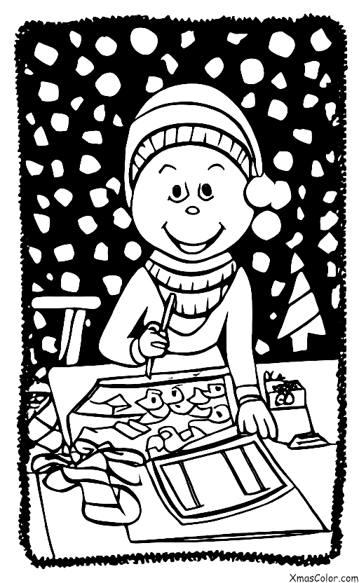 Navidad / Yo Vuelvo a Casa por Navidad: Un niño escribiendo una carta a Santa